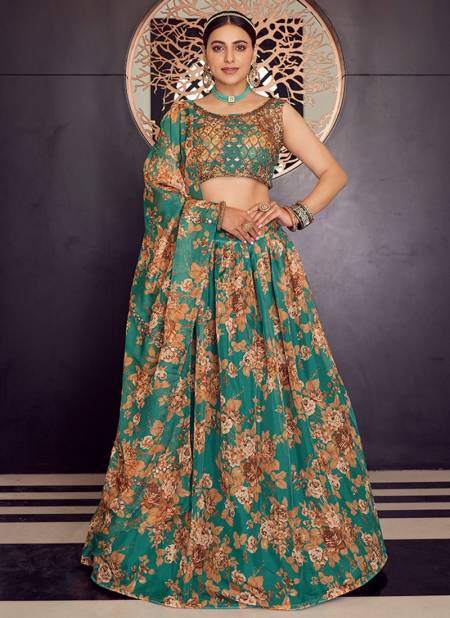 Green Colour FLORALS 4 Exclusive Party Wear Heavy Work Latest Lehenga Choli Collection 9706